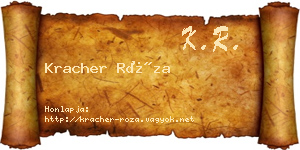 Kracher Róza névjegykártya